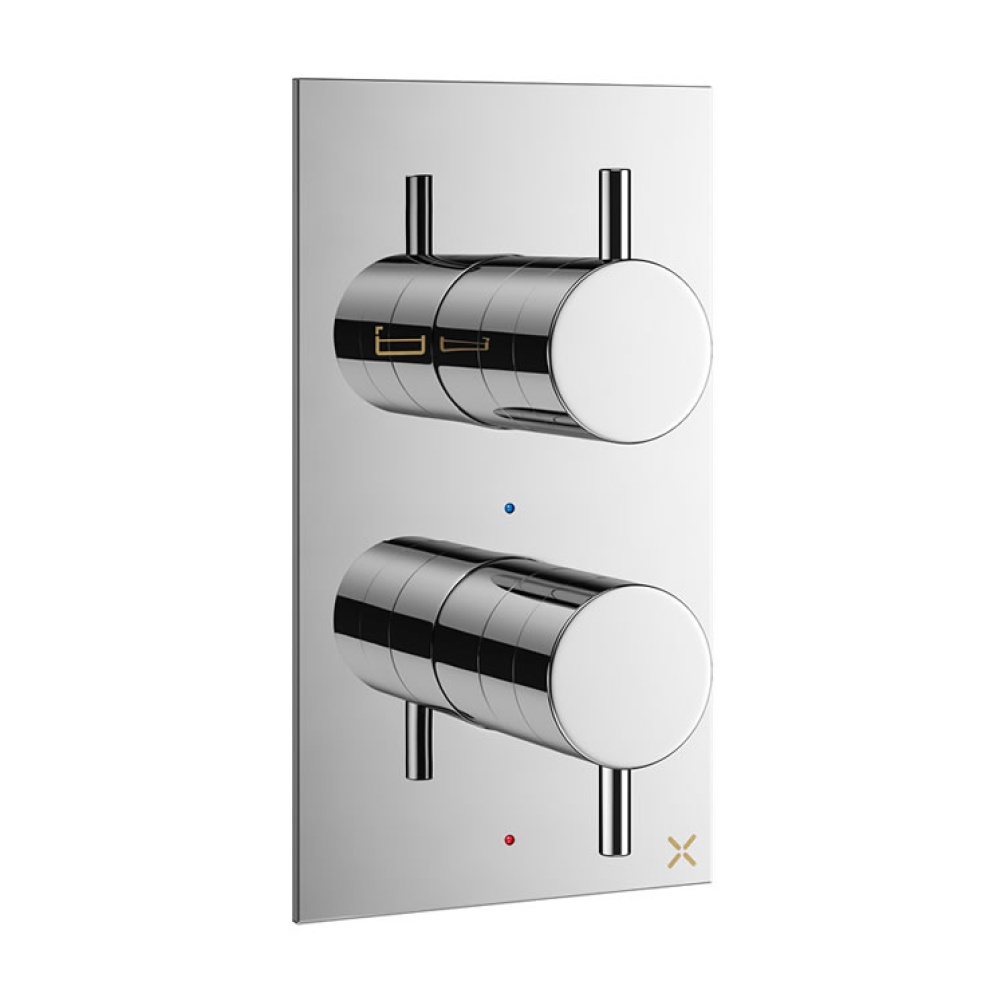 Crosswater Mike Pro Chrome Twin Outlet Thermostatic Bath Shower Valve Image 1
