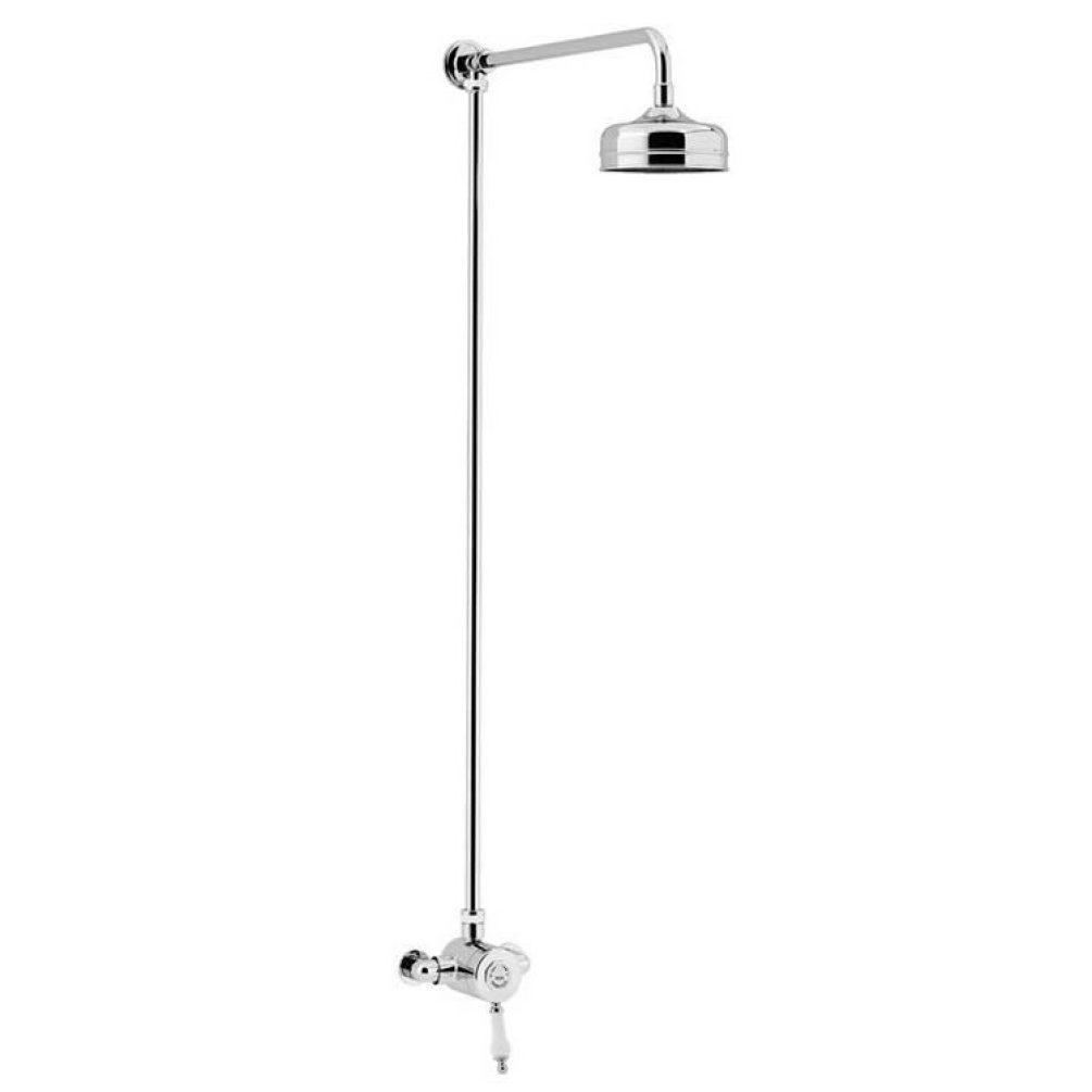 Heritage Glastonbury Exposed Shower with Premium Fixed Riser Kit Chrome Finish