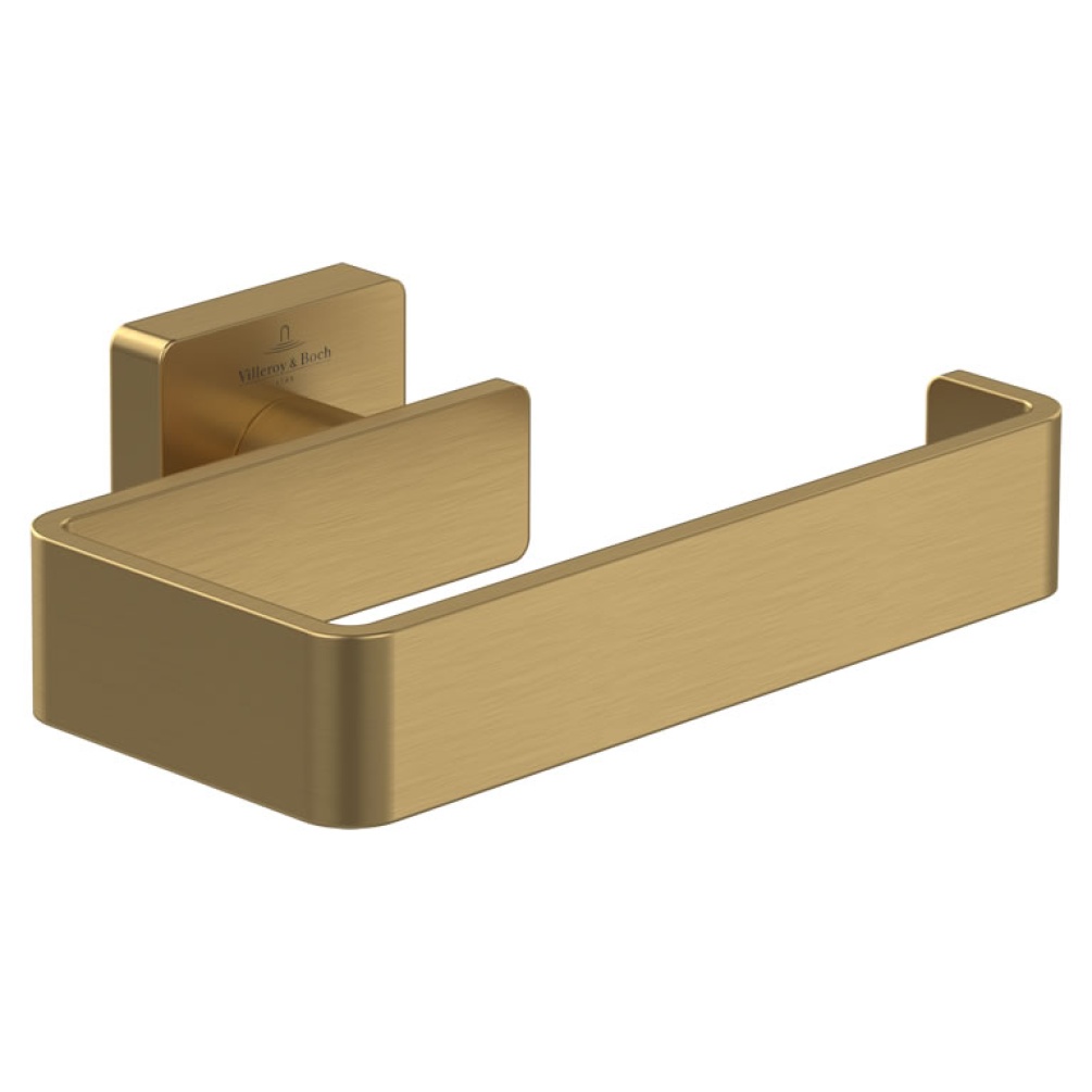 Cutout image of Villeroy & Boch Elements Striking Brushed Gold Toilet Roll Holder