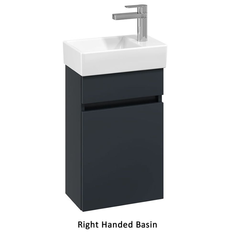 Cutout image of Villeroy & Boch Arto Satin Grey Cloakroom Vanity Unit & Basin Right-Handed Basin