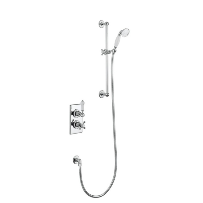 Product Cut out image of the Burlington Trent Thermostatic Shower with Riser Rail & Handset