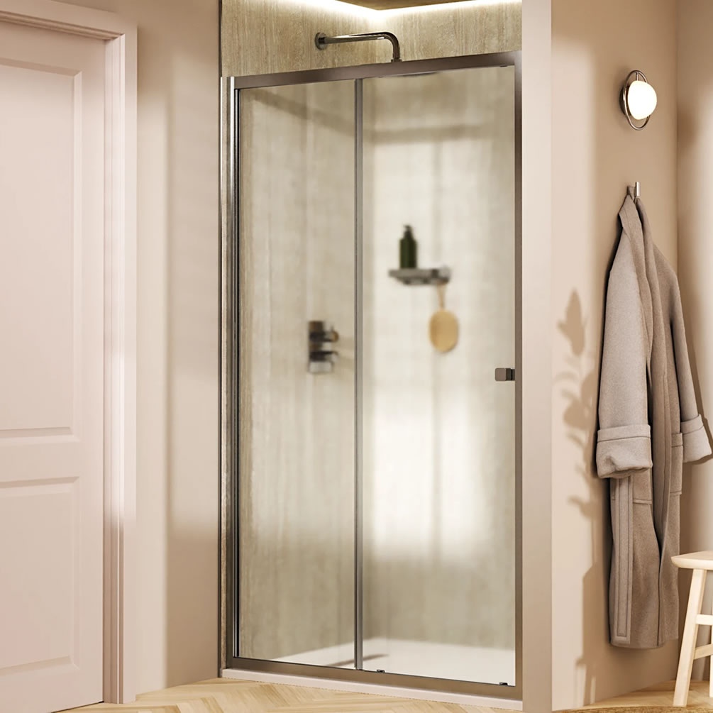 Lifestyle image of Crosswater Clear 6 Chrome 1500mm Sliding Shower Door