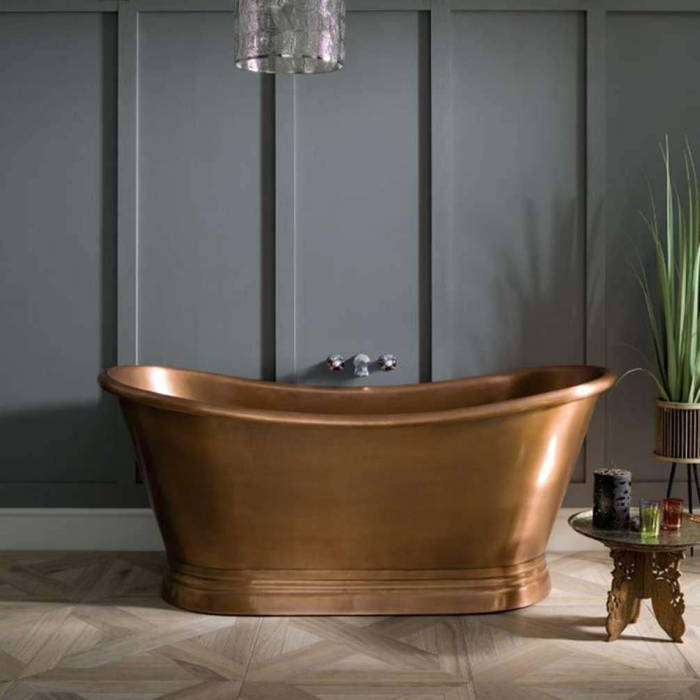 BC Designs Antique Copper Freestanding Boat Bath