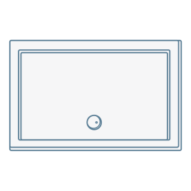 iconography image of a rectangular oblong shaped shower tray base