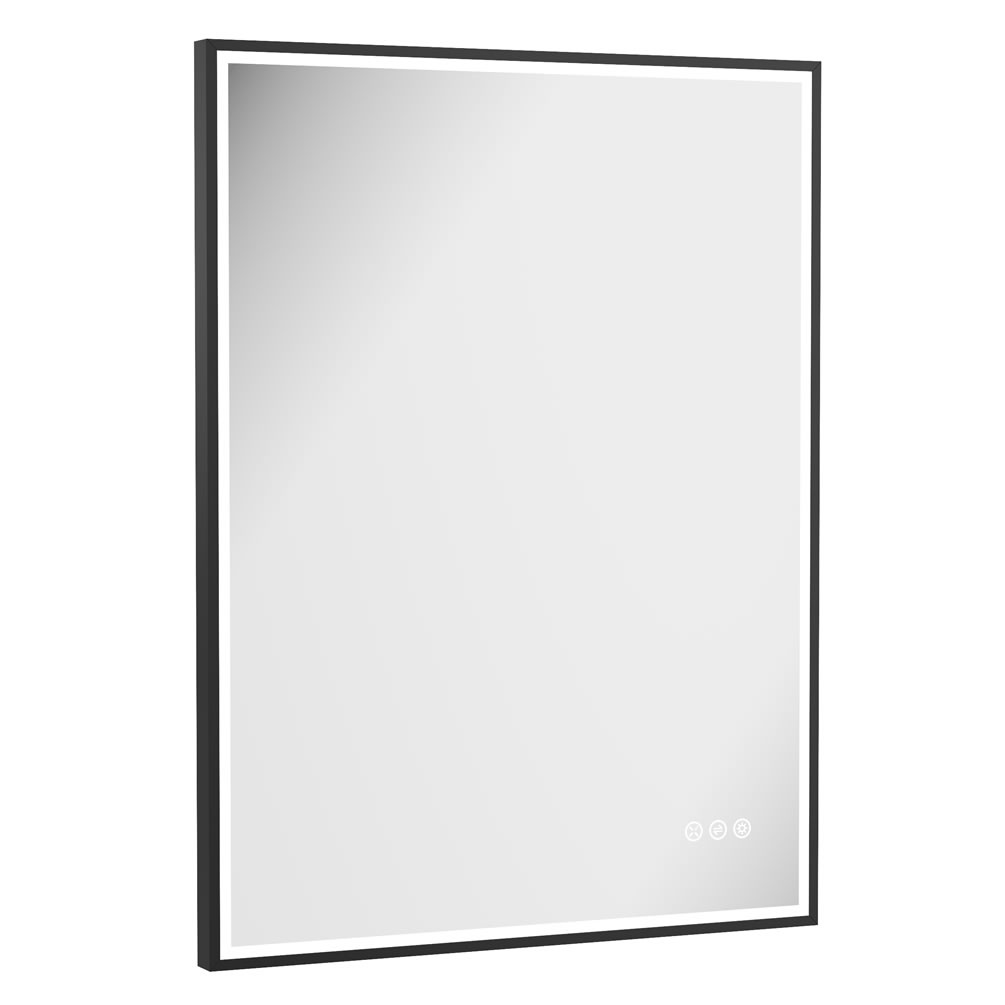 Cutout image of Crosswater MPRO 600 x 800mm Matt Black LED Mirror