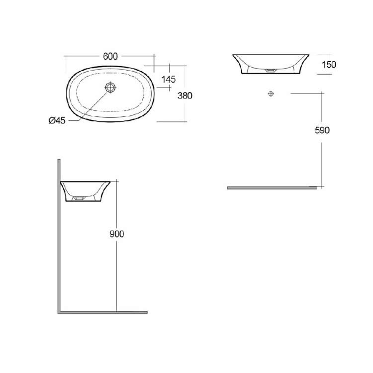 RAK Sensation 600mm Countertop Basin Sanctuary Bathrooms