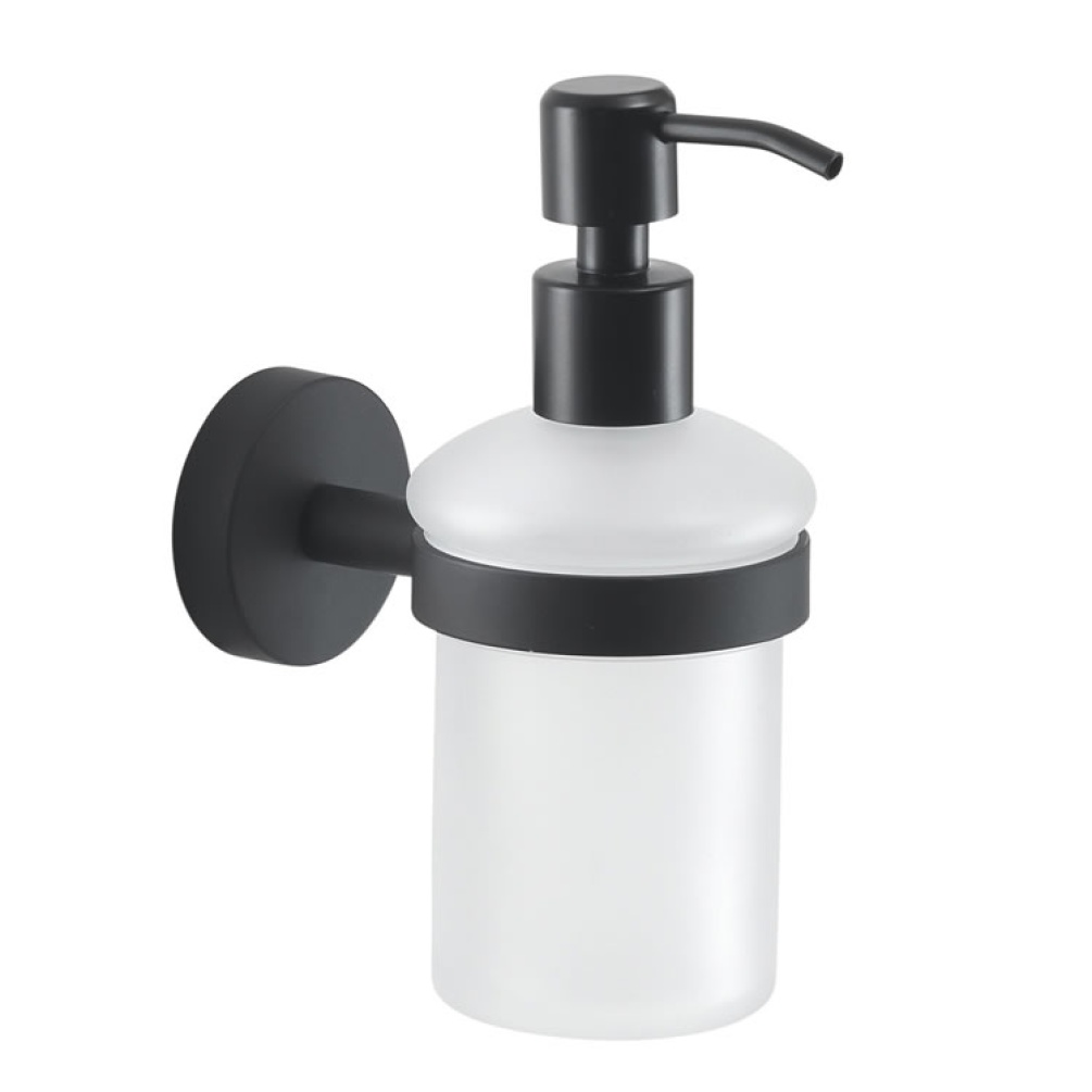 Cutout image of Origins Living Gedy Eros Glass Soap Dispenser matt black.