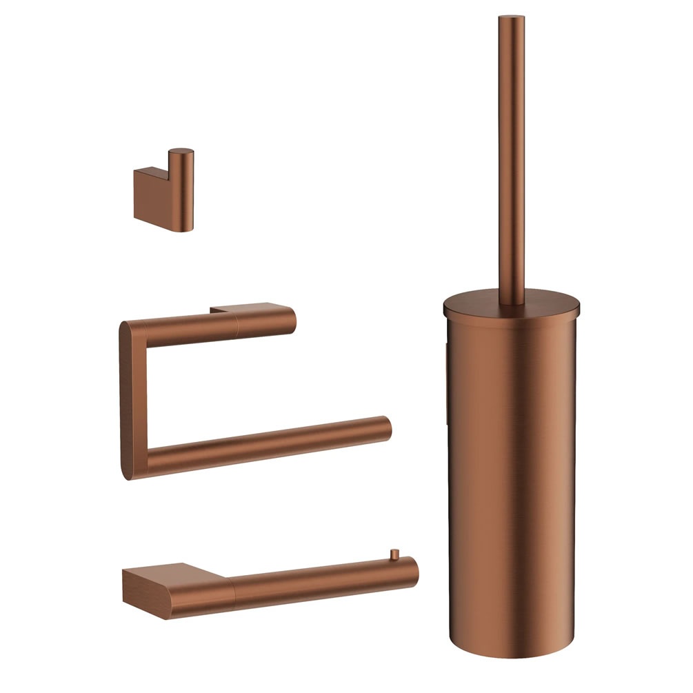 Cutout image of Crosswater MPRO Brushed Bronze Wall-Mounted Accessory Set