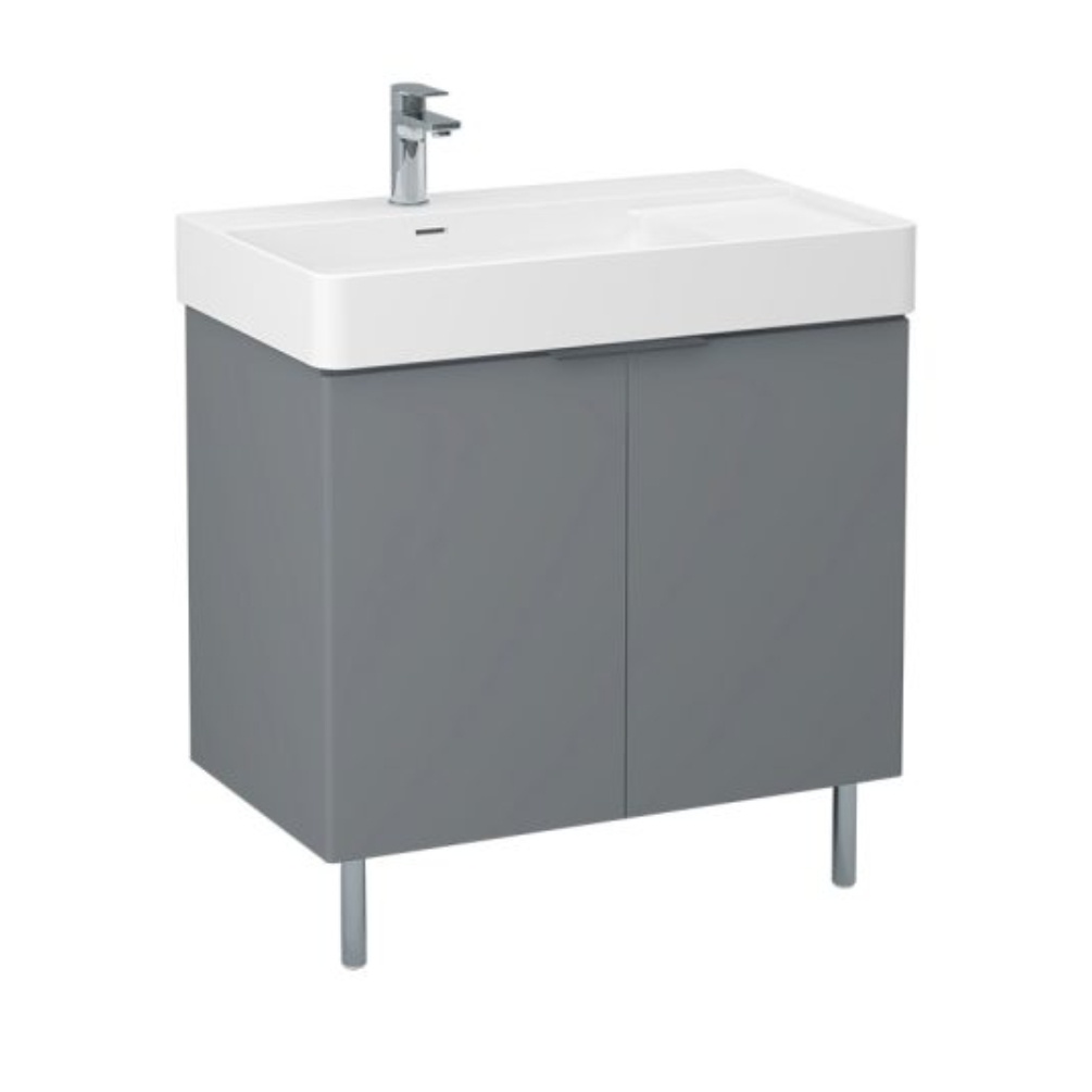 Imex Blade 800mm Matt Grey Double Door Floorstanding Vanity Unit Cut Out1