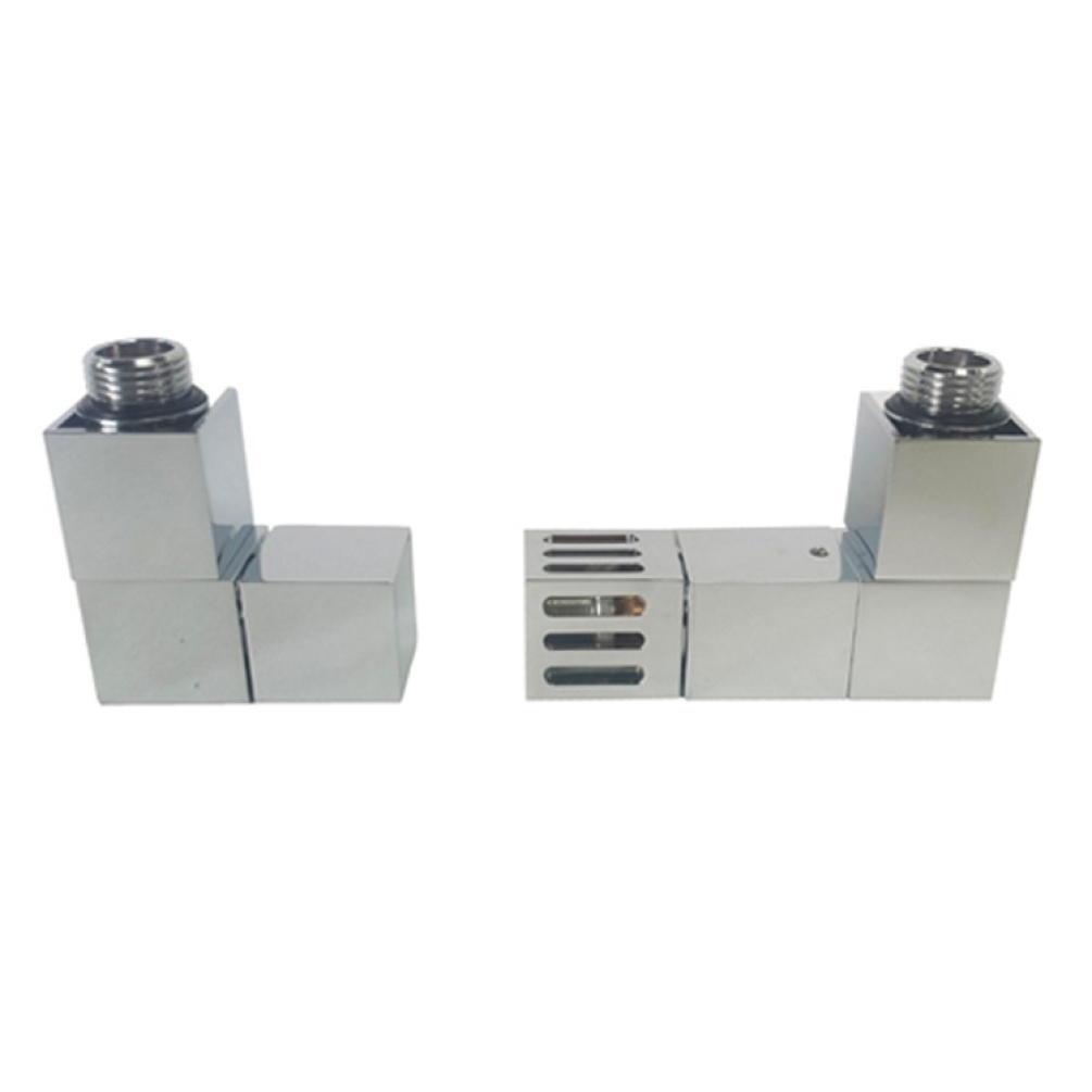Product cut out image of The Sussex Range by JIS Chrome Square Streamline TRVs Thermostatic Radiator Valves - Polished or Satin Chrome Finish - VWSQSLTRV