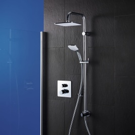 Lifestyle image of Ideal Standard Idealrain Exposed Square Shower System Kit