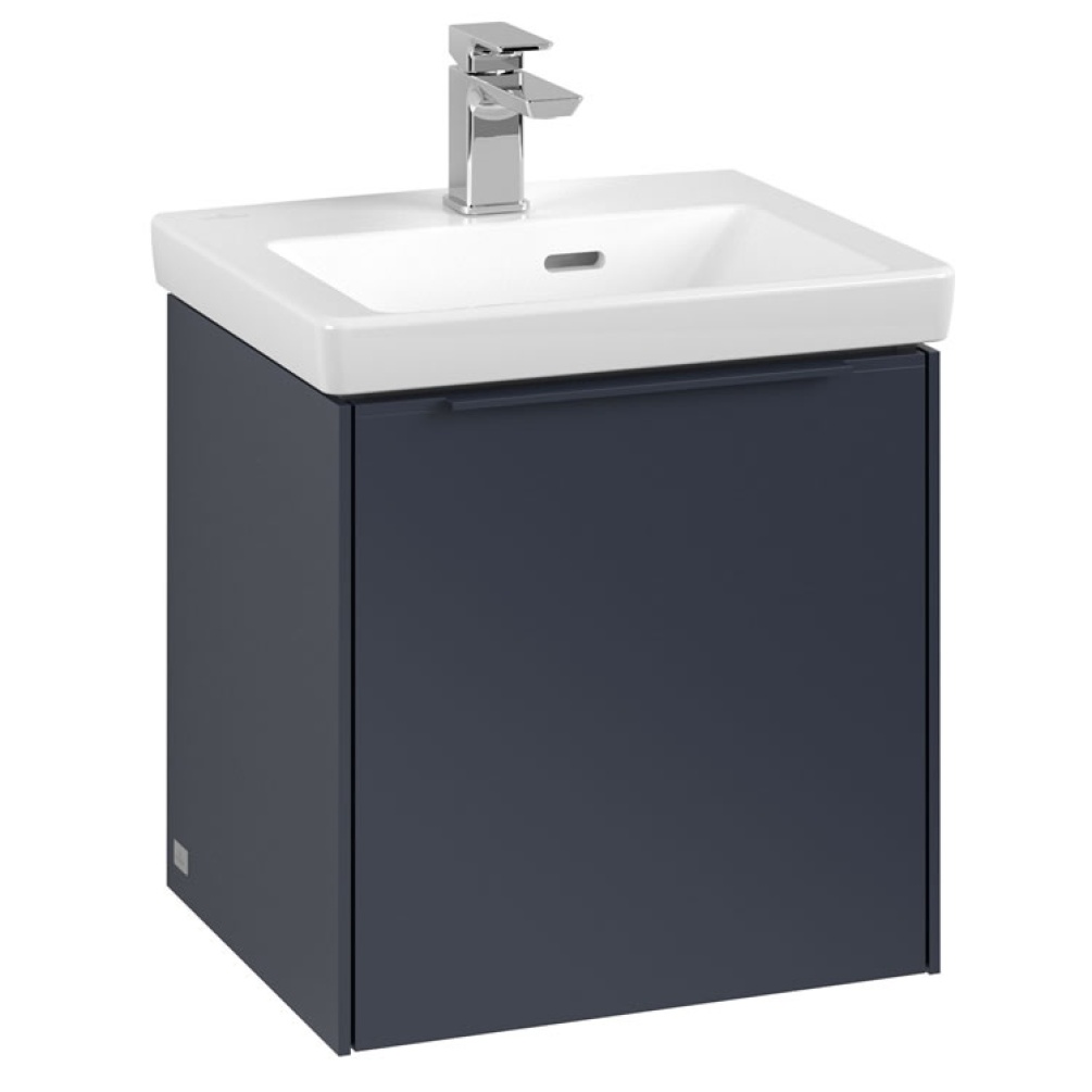 Cutout image of Villeroy & Boch Subway 3.0 Marine Blue Wall-Hung Vanity Unit & Basin