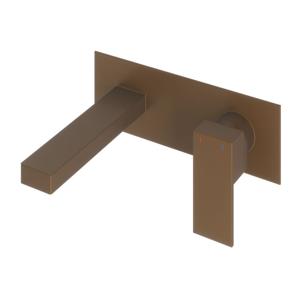 Product Cut out image of the Abacus Plan Brushed Bronze Wall Mounted Basin Mixer