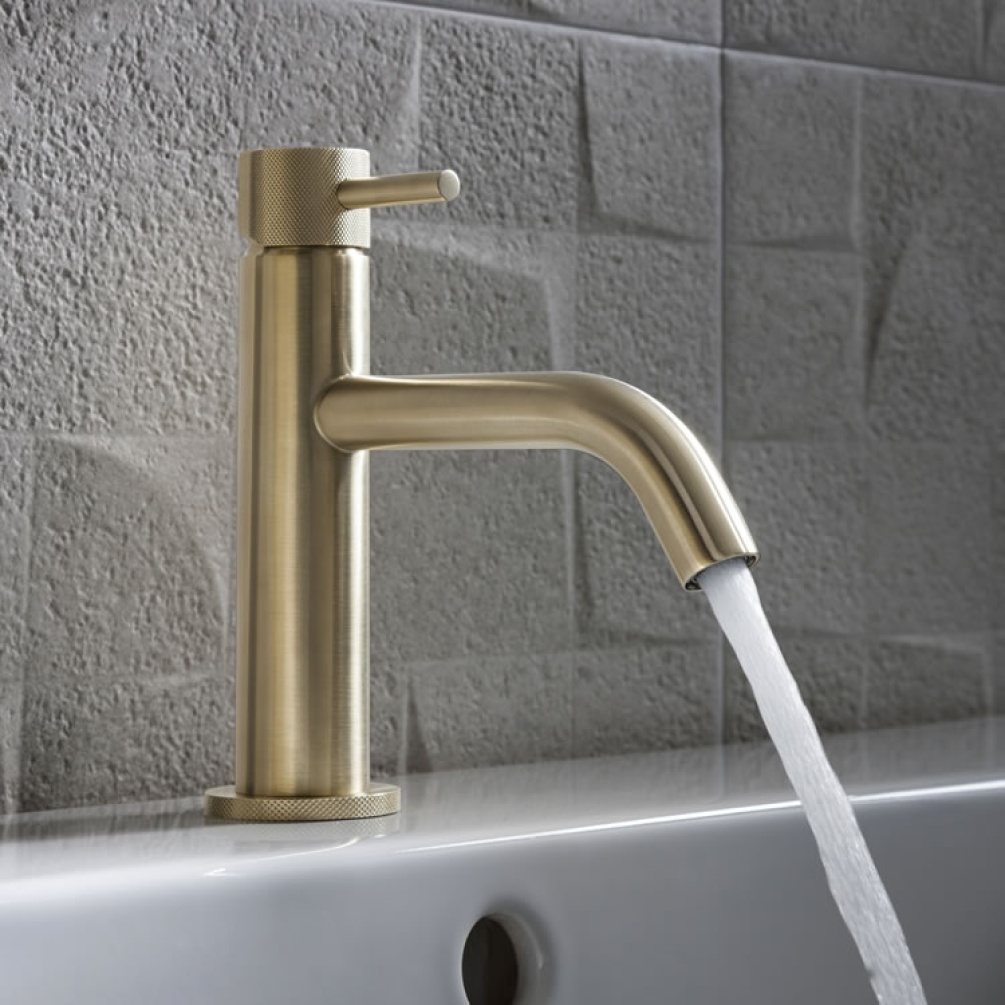Photo of Crosswater MPRO Brushed Brass Knurled Basin Monobloc