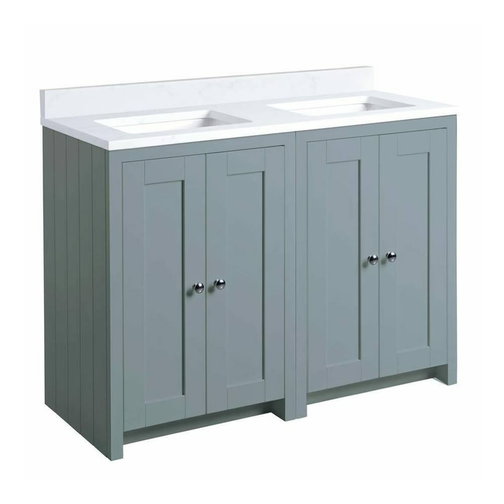 Tavistock Lansdown 1200mm Matt Mineral Blue Undermount Vanity Unit & Worktop