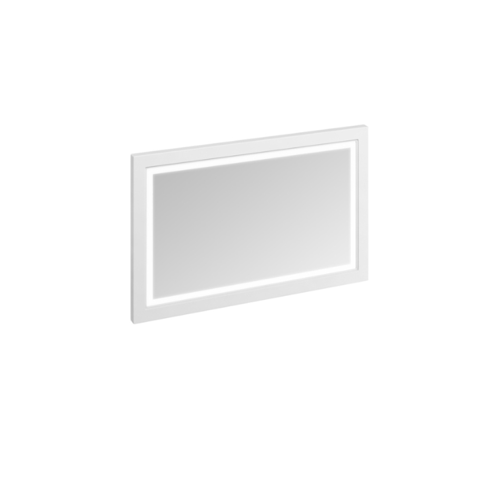 Product Cut out image of the Burlington Matt White 1200mm Framed Mirror with LED Illumination