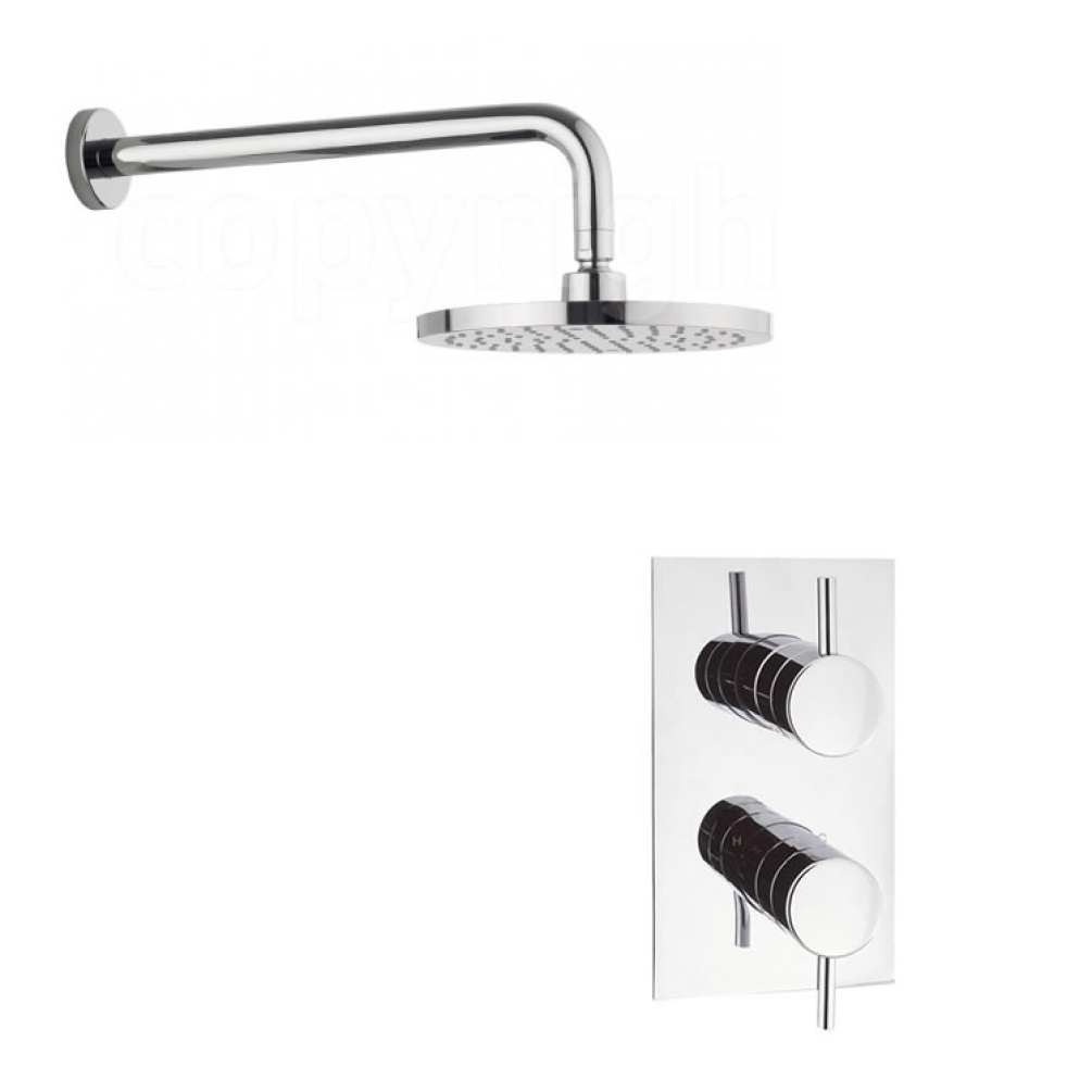 Crosswater Kai Designer Lever Shower Valve & Fixed Shower Head