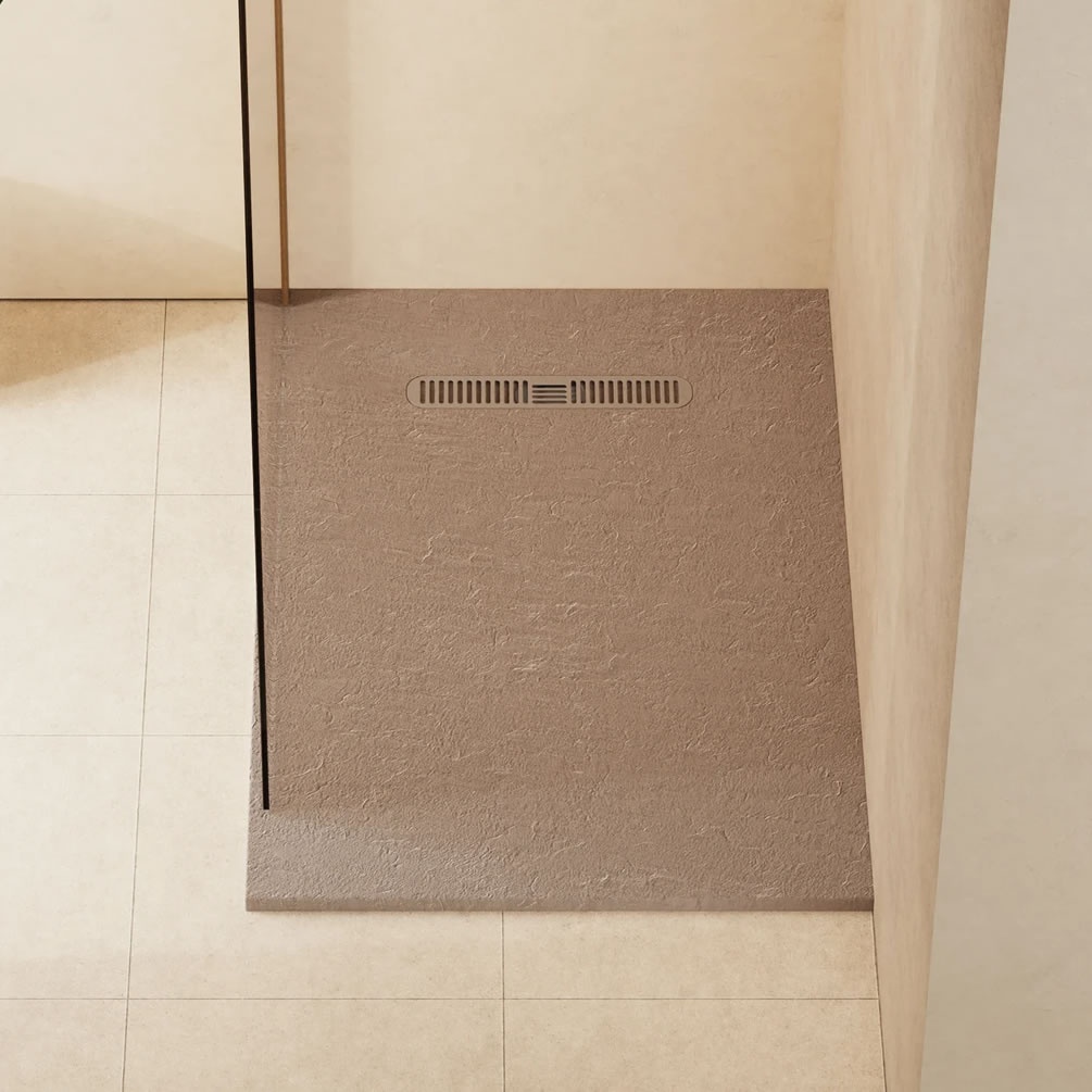 Lifestyle image of Crosswater Vito 1200mm x 800mm Brown Anti-Slip Rectangular Shower Tray