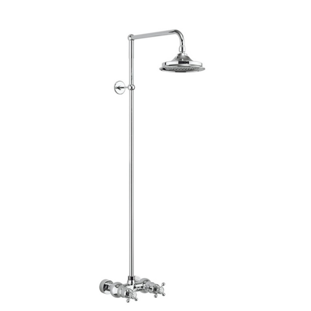 Product Cut out image of the Burlington Eden Exposed Thermostatic Shower with Riser Rail