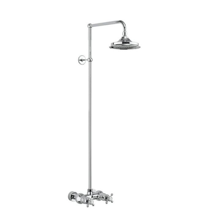 Product Cut out image of the Burlington Eden Exposed Thermostatic Shower with Riser Rail