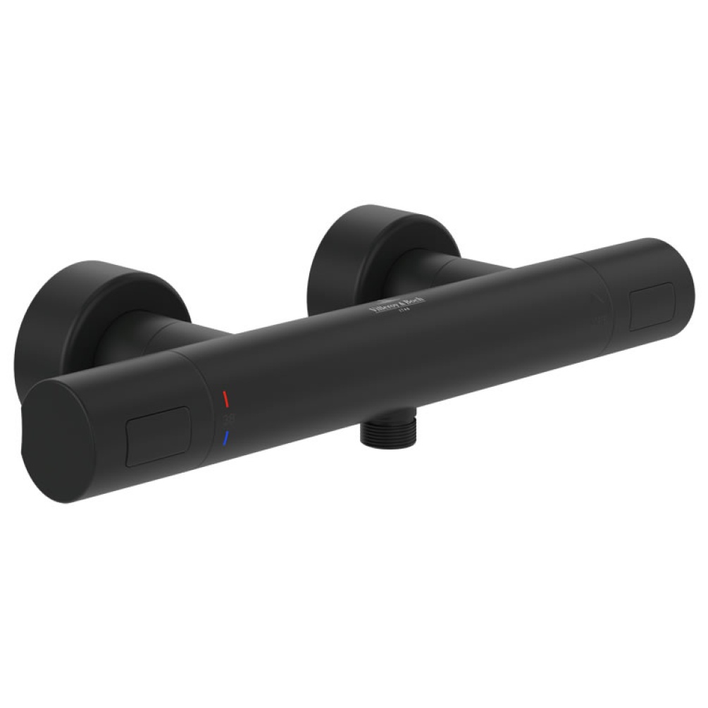 Cutout image of Villeroy & Boch Universal Matt Black Round Thermostatic Shower Valve