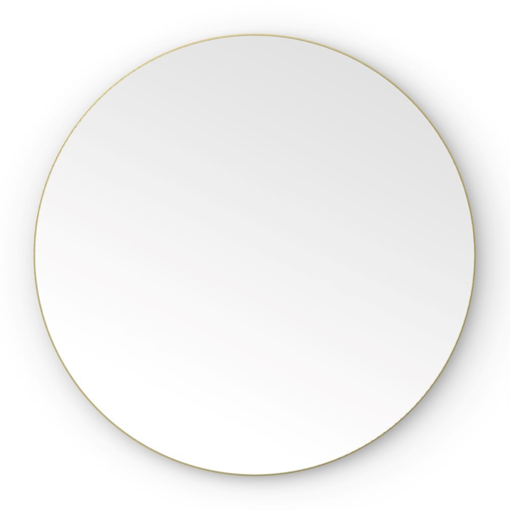 Front on cut out image of Origins Living Oslo Round 600mm Brushed Brass Mirror