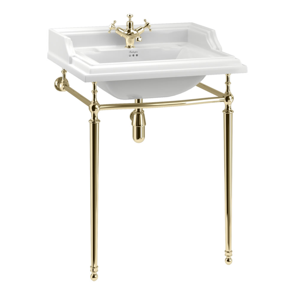 Product Cut out image of the Burlington Classic 650mm Basin & Gold Washstand