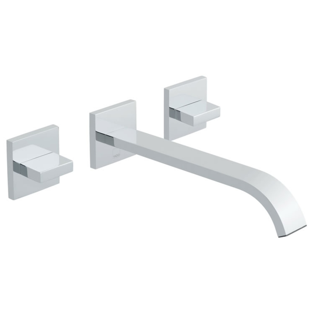 Cutout image of Vado Geo Extended Three Tap Hole Wall-Mounted Basin Mixer.