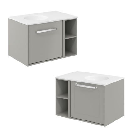 Cutout image of Crosswater Infinity 700mm Storm Grey Wall-Hung Vanity Unit & Basin