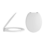 Product cut out image of the Bayswater Fitzroy White Traditional Wood Toilet Seat with Bottom Fixing