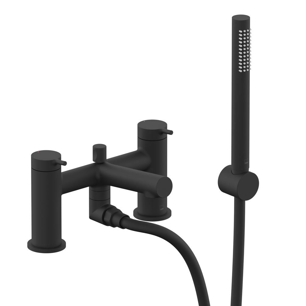 Vado Safari Lever Matt Black Deck Mounted Bath Shower Mixer
