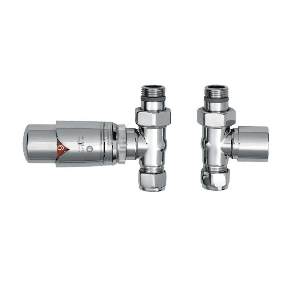 Product cut out image of JIS The Sussex Range Straight Thermostatic Radiator Valves (TRVS) in Chrome - VFSTRV