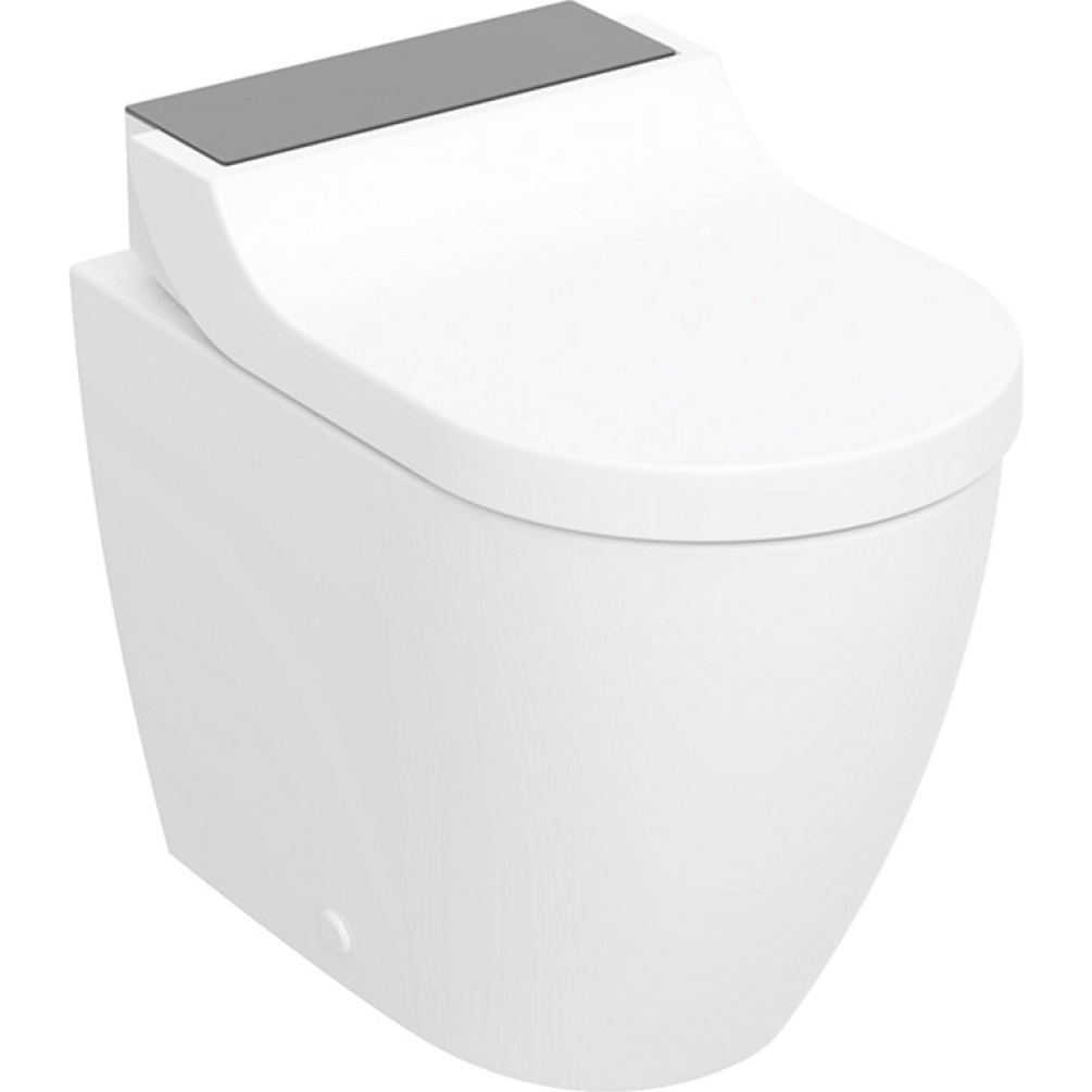 Product cut out image of Geberit AquaClean Tuma Comfort Floorstanding Back to Wall Toilet -  Black Glass - 146.310.SJ.1