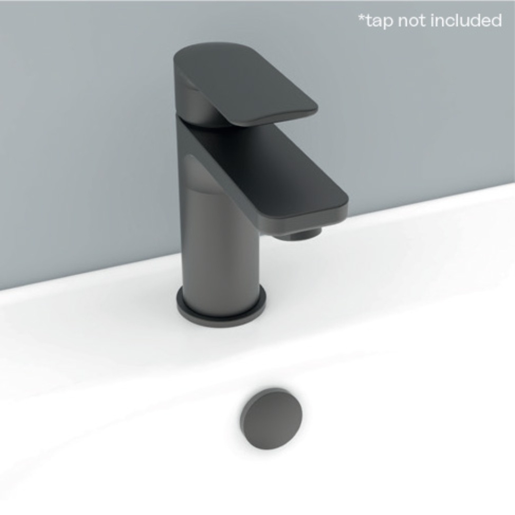 Imex Alma Grey Marble 600mm Wall Mounted Single Drawer Vanity Unit