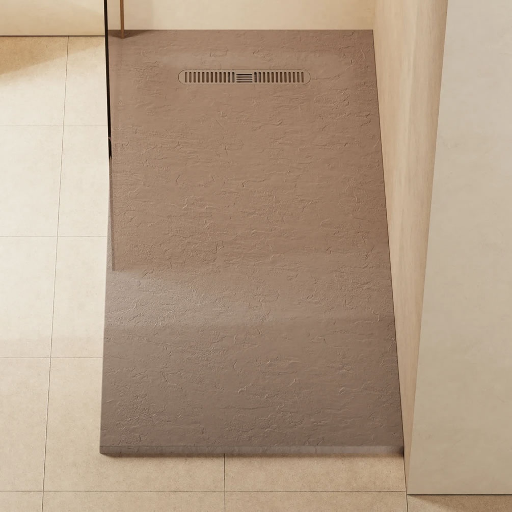 Lifestyle image of Crosswater Vito 1700mm x 800mm Brown Anti-Slip Rectangular Shower Tray