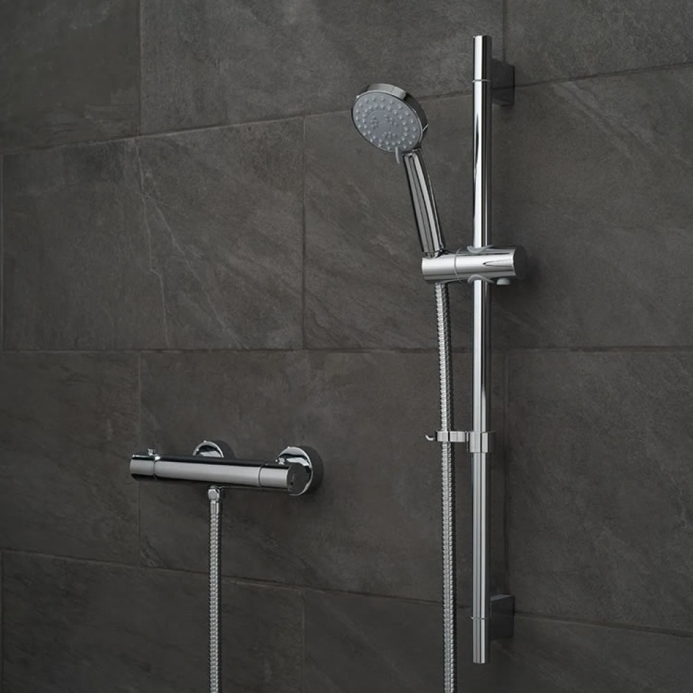 Lifestyle image of Vado Prima Exposed Thermostatic Shower Valve & 3 Function Shower Kit