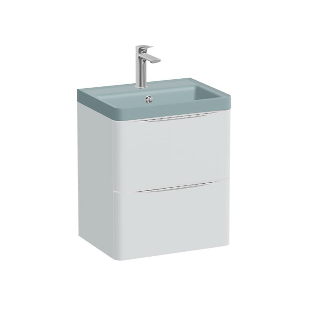 Vado Cameo 500mm Arctic White Wall Hung 2 Drawer Vanity Unit & Cove Basin