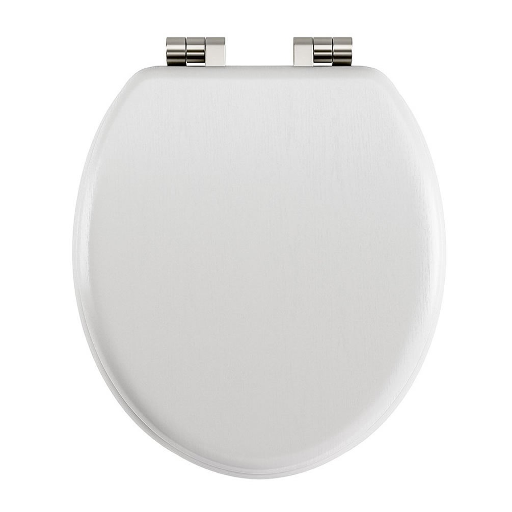 Imperial Lichfield White Smooth Soft Close Seat With Nickel Hinges
