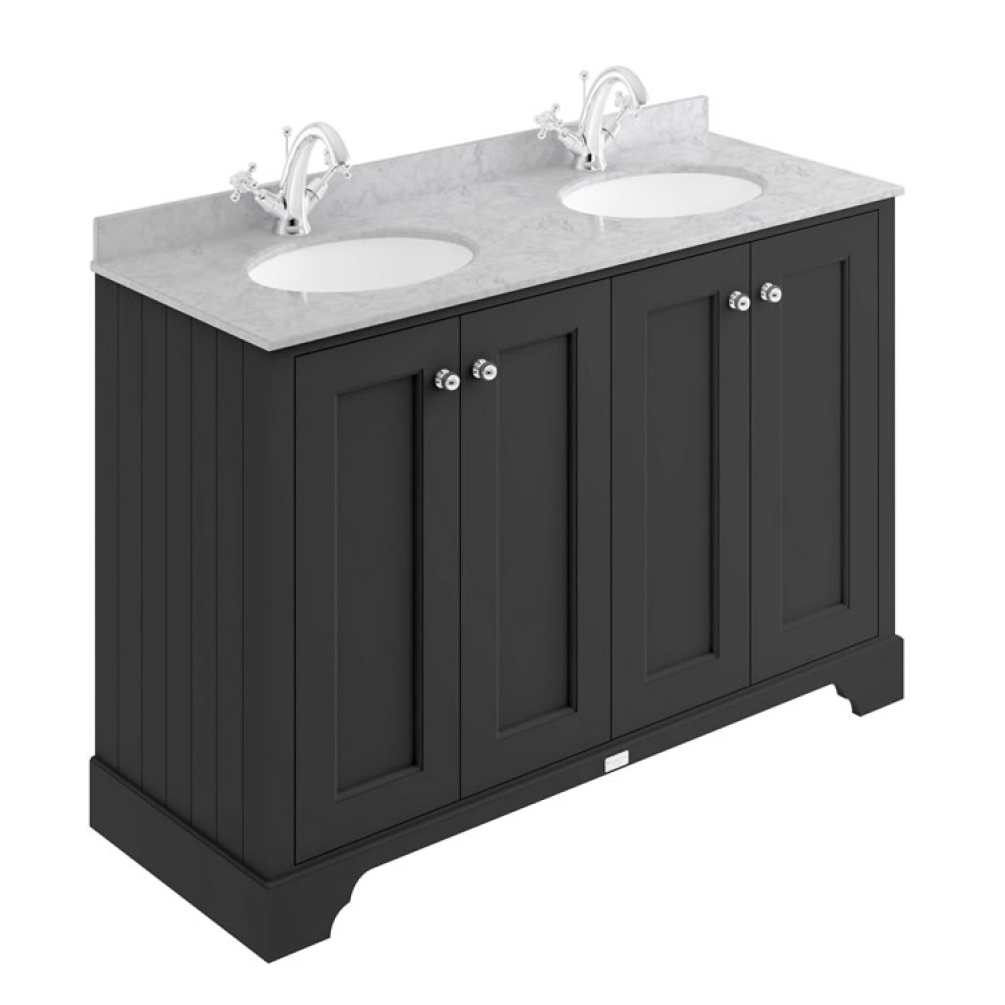 Bayswater 1200mm Matt Black 4 Door Floorstanding Vanity Unit