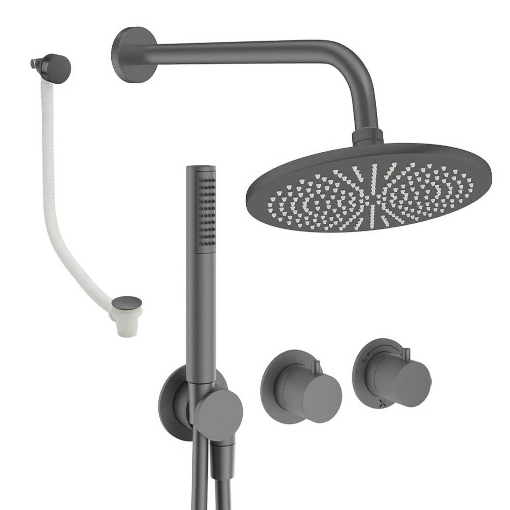 Cutout image of Crosswater Module Slate Triple Outlet Shower Bath Set