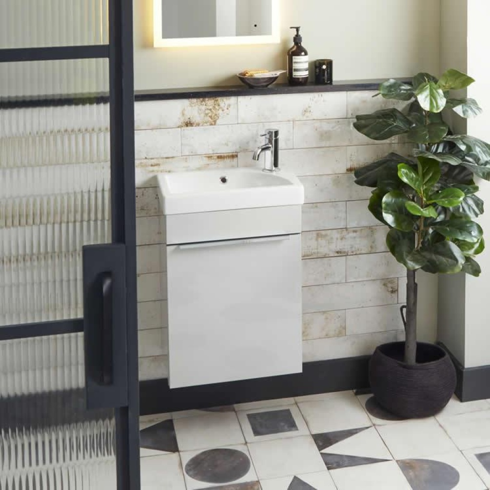 Photo of Roper Rhodes Esta Gloss Light Grey 450mm Wall Mounted Unit - Image 1