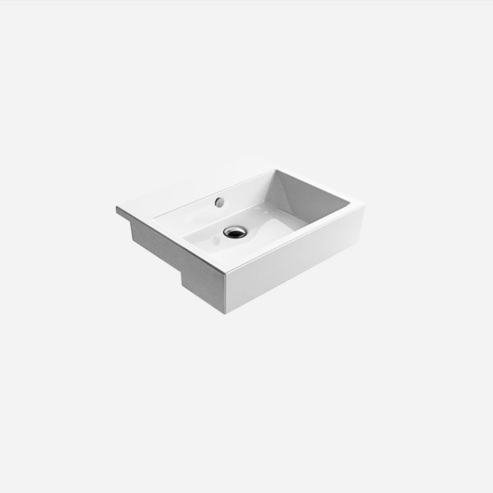 Photo of GSI Kube 55 Semi Recessed Basin Angled View