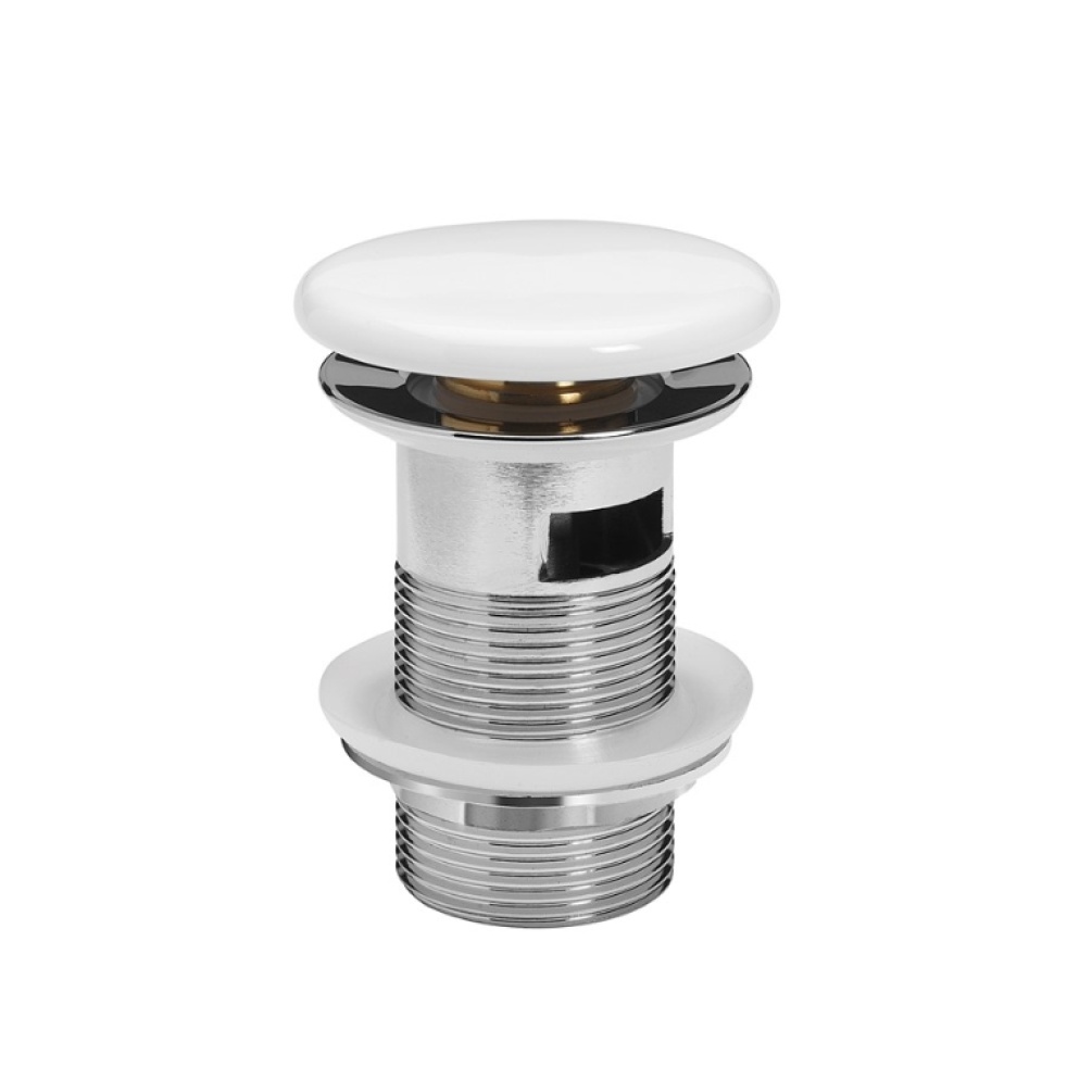 Product Cut out image of the Crosswater Slotted White Basin Click-Clack Waste