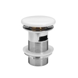 Product Cut out image of the Crosswater Slotted White Basin Click-Clack Waste