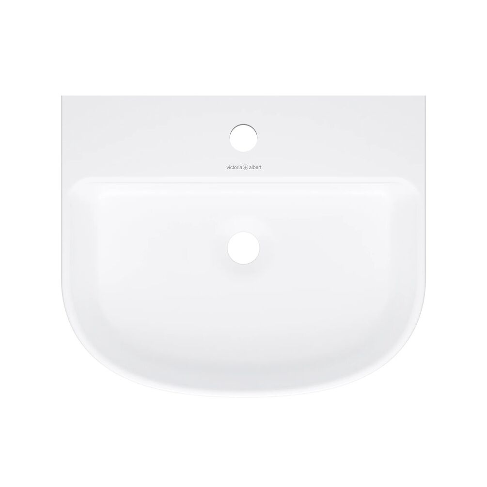Product cut out image of the Victoria + Albert Lussari 500mm Matt White Back to Wall Countertop Basin One Tap Hole