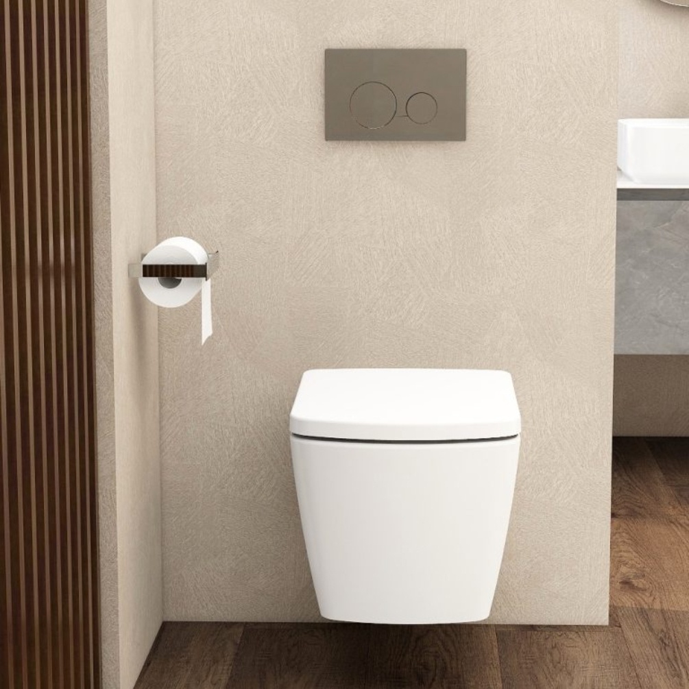 Imex Chrome Round Button Stainless Steel Mechanical Flush Button Lifestyle