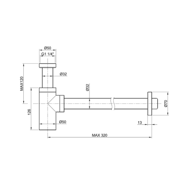 JTP Inox Brushed Stainless Steel Bottle Trap | Sanctuary Bathrooms
