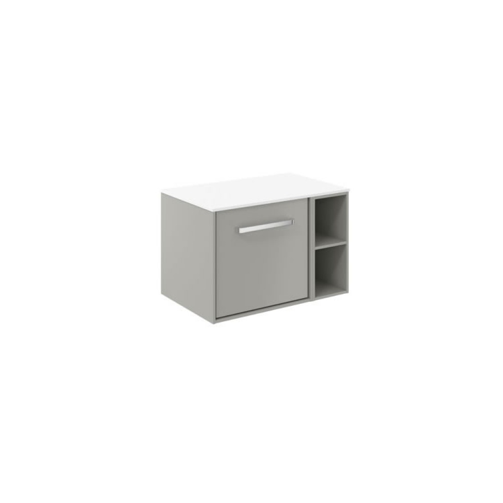 Cutout image of Crosswater Infinity 700mm Storm Grey Vanity Unit & Polar White Worktop