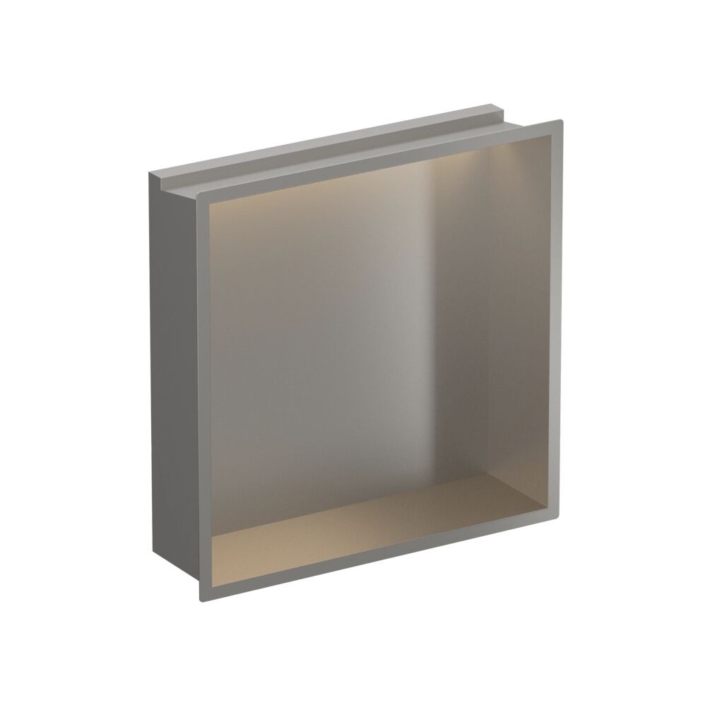 Cutout image of Crosswater Brushed Stainless Steel 305mm Shallow LED Shower Niche