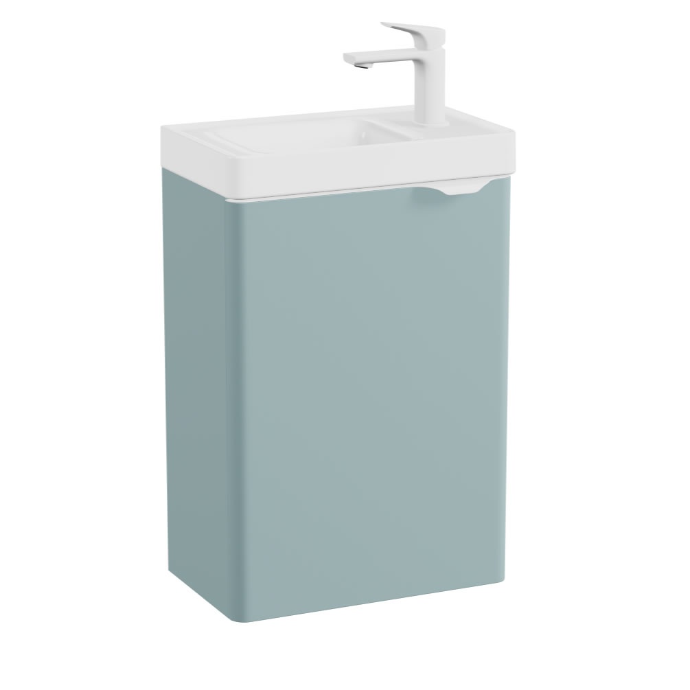 Vado Cameo 400mm Cove Blue Wall Hung Vanity Unit & Ceramic Basin - Right Hand